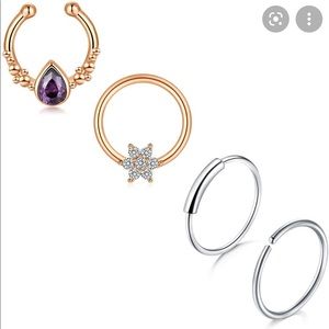 Set-4 QWALIT 18g septum nose rings. Hoop